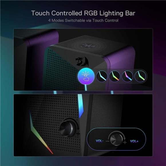 Waltz RGB Desktop Speakers,2.0 Channel PC Computer Stereo Speaker with 4Colorful - Picture 5 of 7